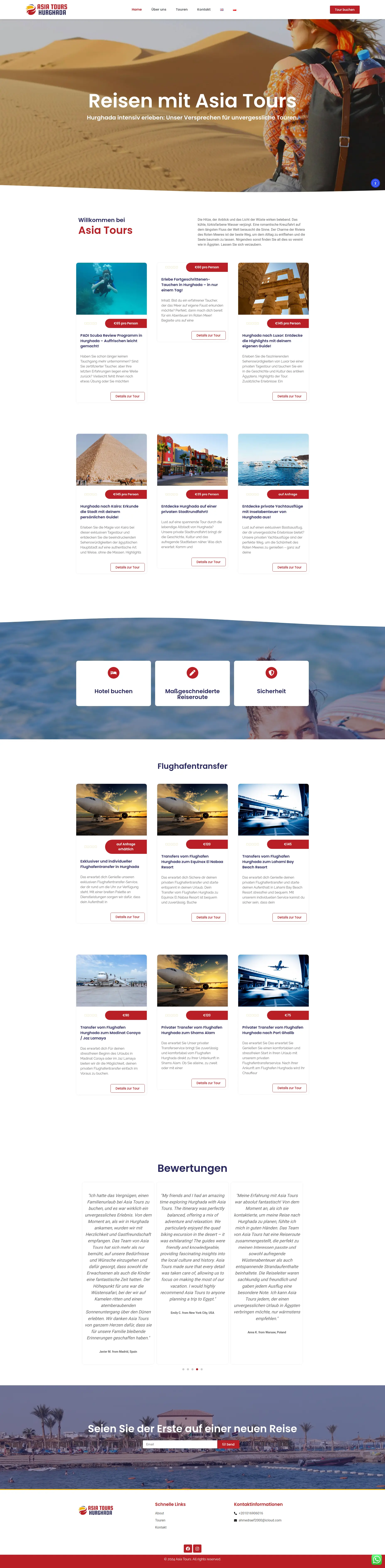 Asia Tours Hurghada - Full Website Design