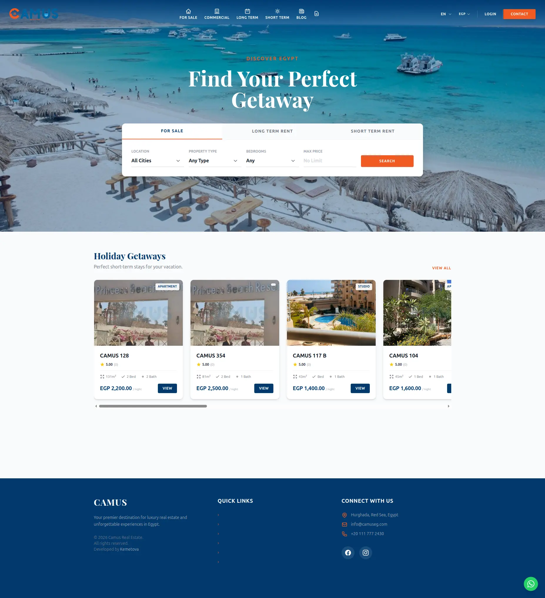 Camus Real Estate - Full Website Design