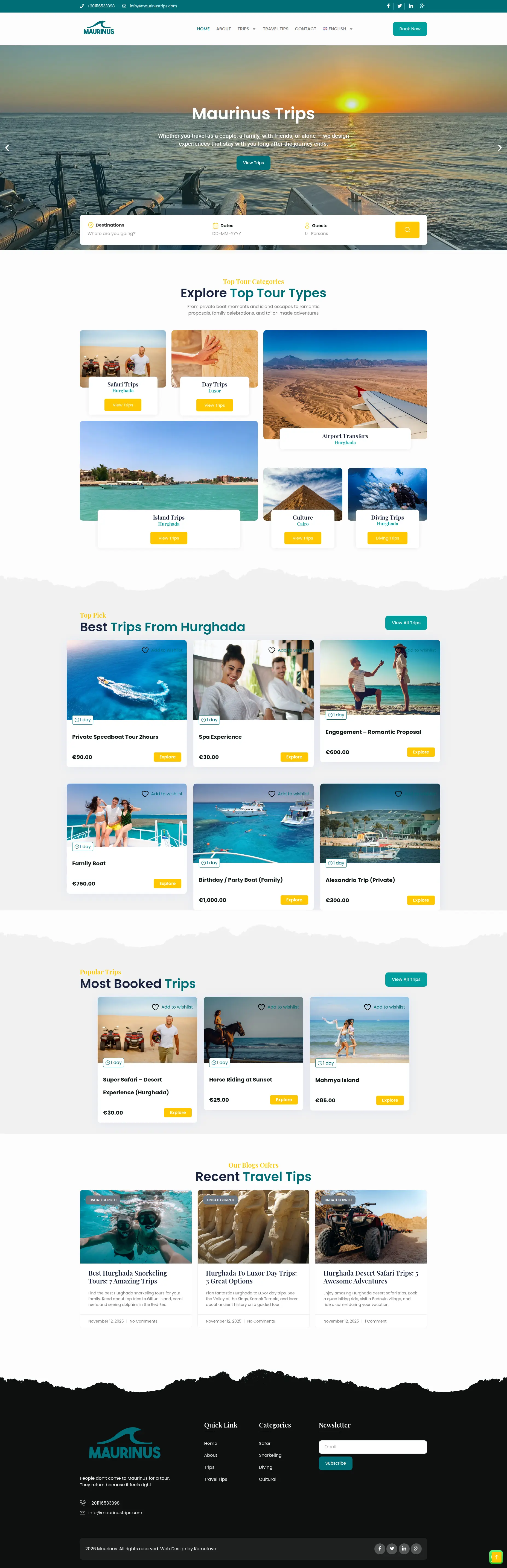 Maurinus Trips - Full Website Design