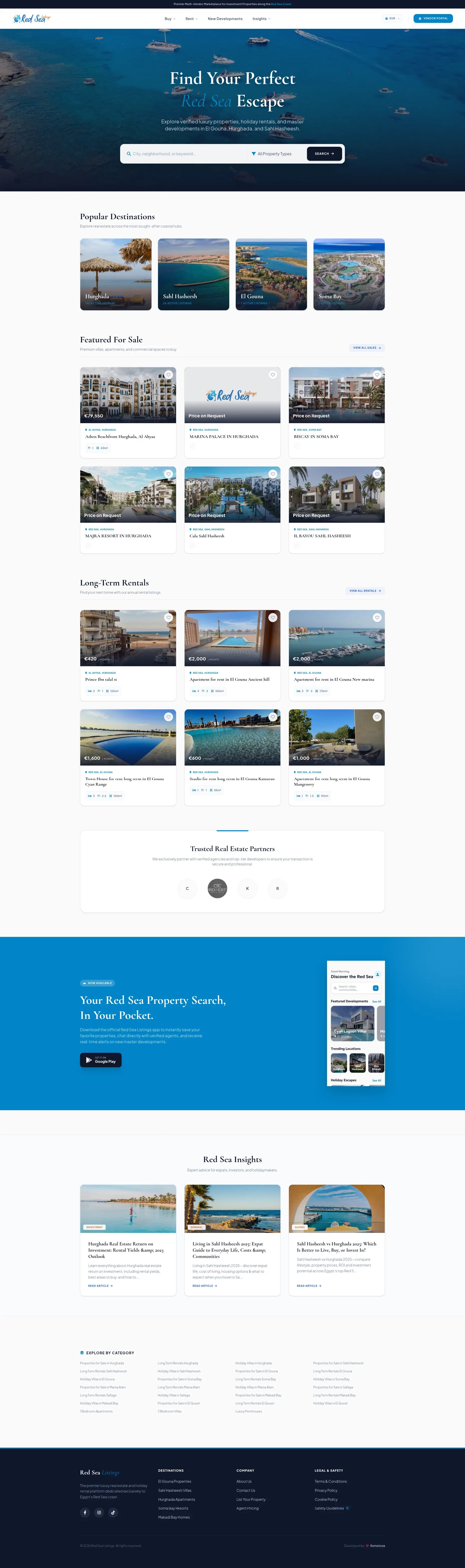 Red Sea Listings - Full Website Design