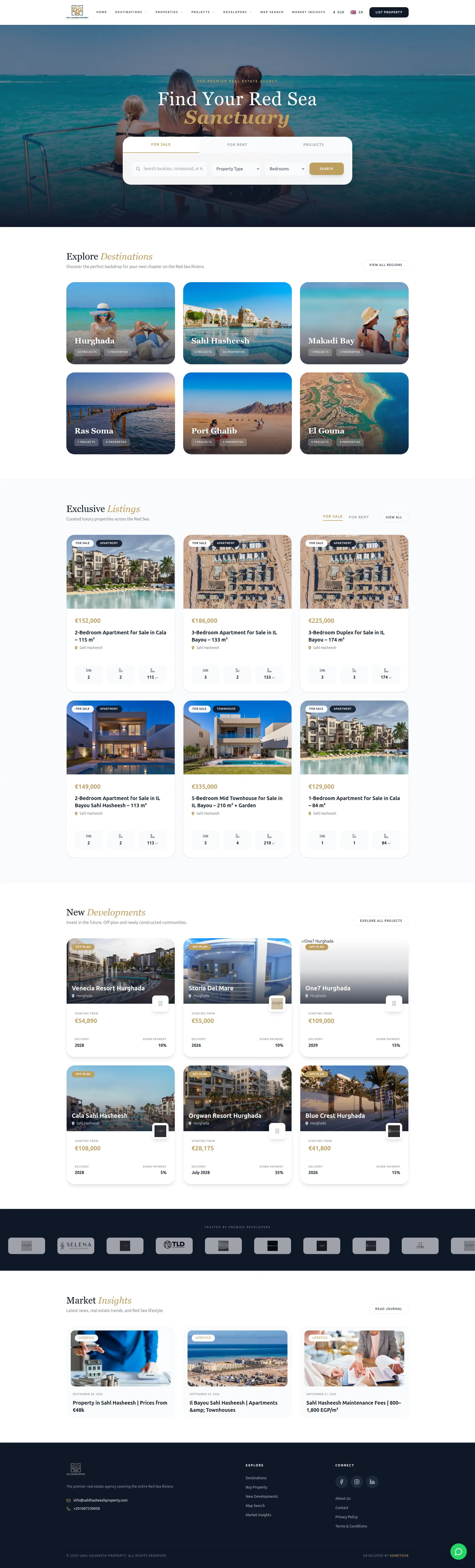 Sahl Hasheesh Property - Full Website Design