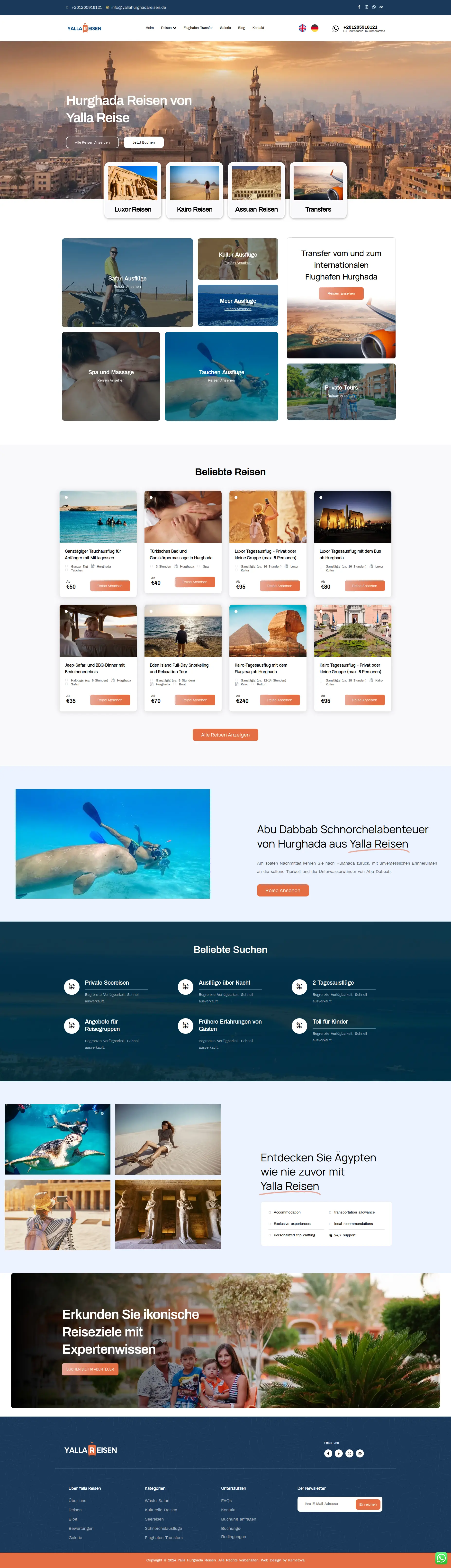 Yalla Hurghada Reisen - Full Website Design