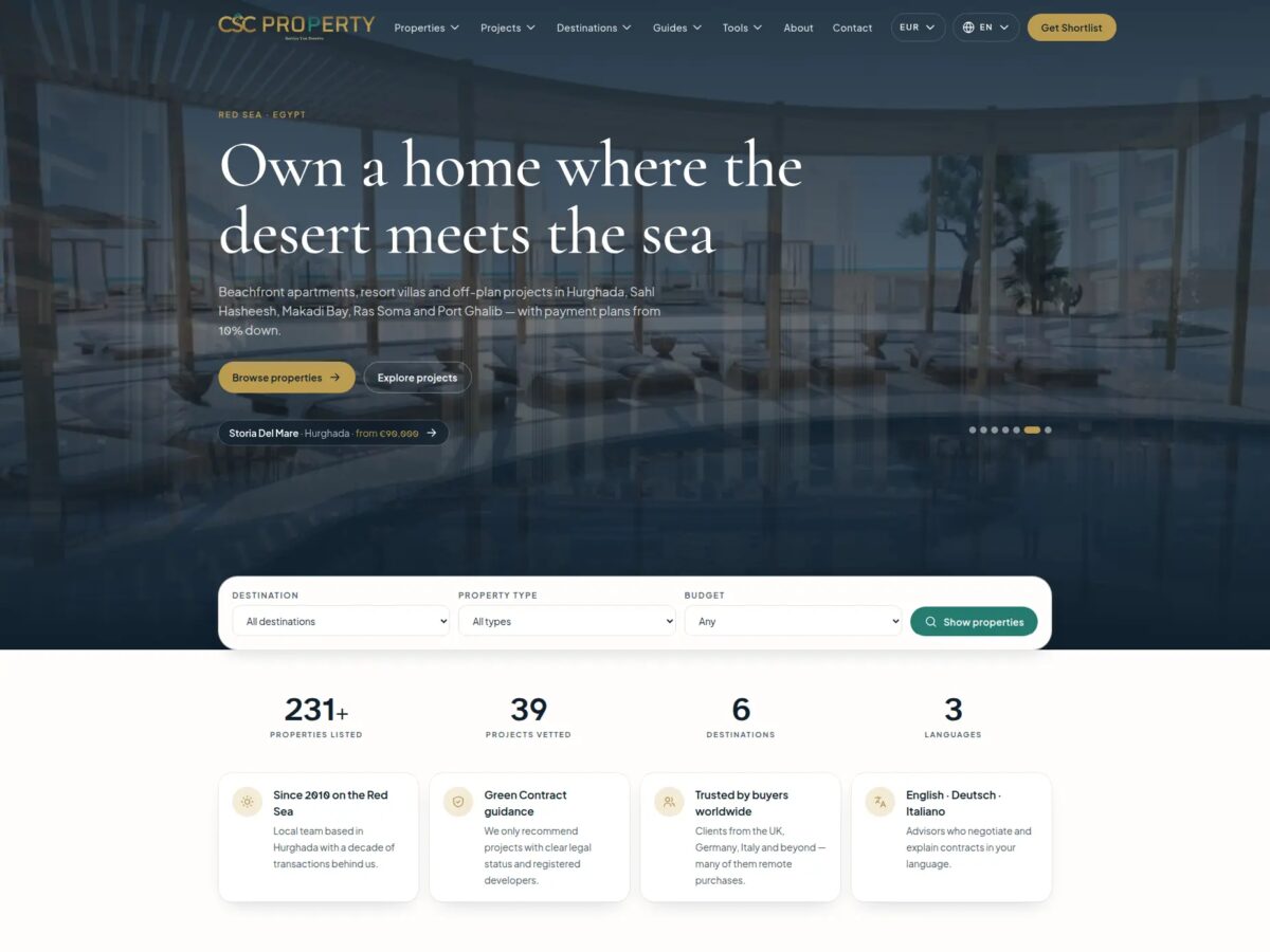 CSC International Property: Laravel Redesign and Upgrade - Kemetova Portfolio